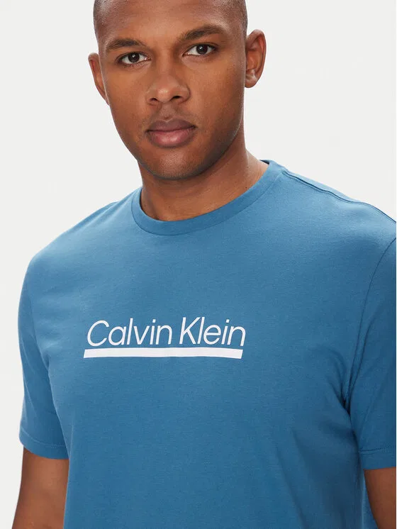 Футболка regular fit Outline Tape Graphic Calvin Klein, синий — фото 4