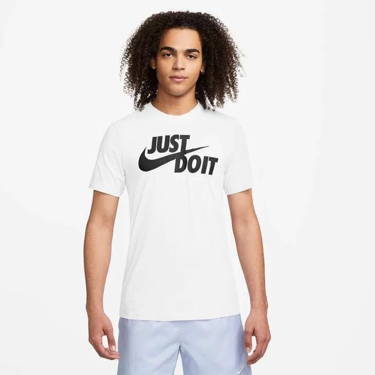 Мужская хлопковая футболка Nike JDI Swoosh, Weiss