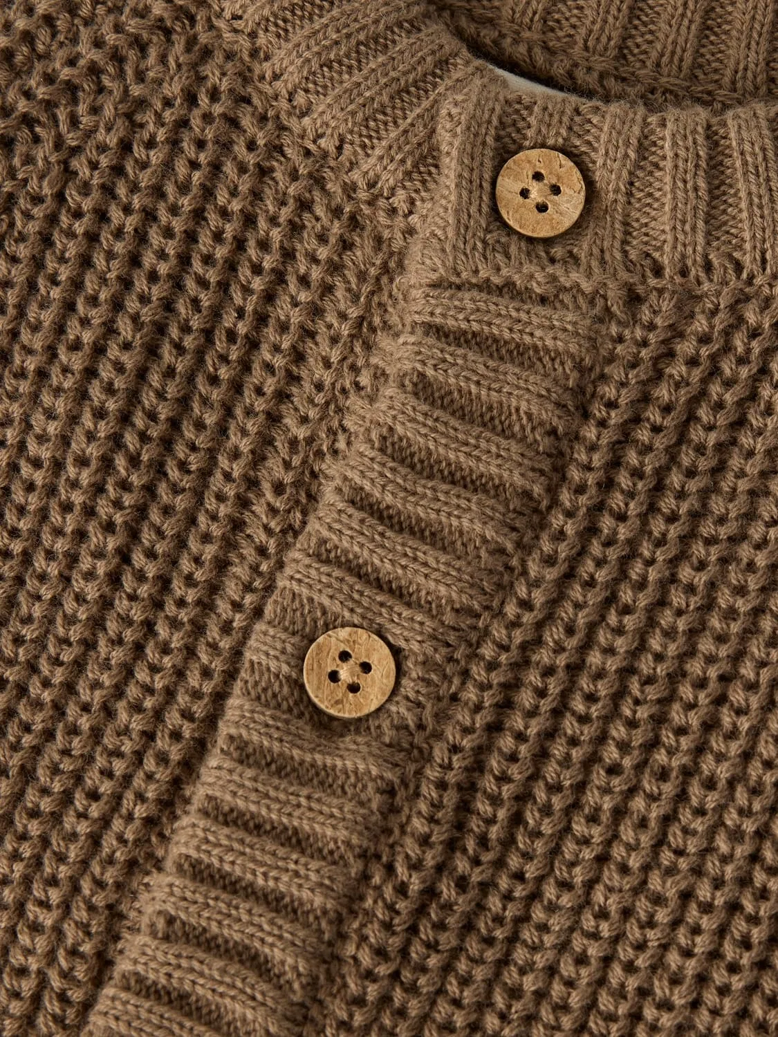 Кардиган вязаный с длинным рукавом NBNEMLEN LS KNIT CARD LIL Name It, бежевый — фото 4