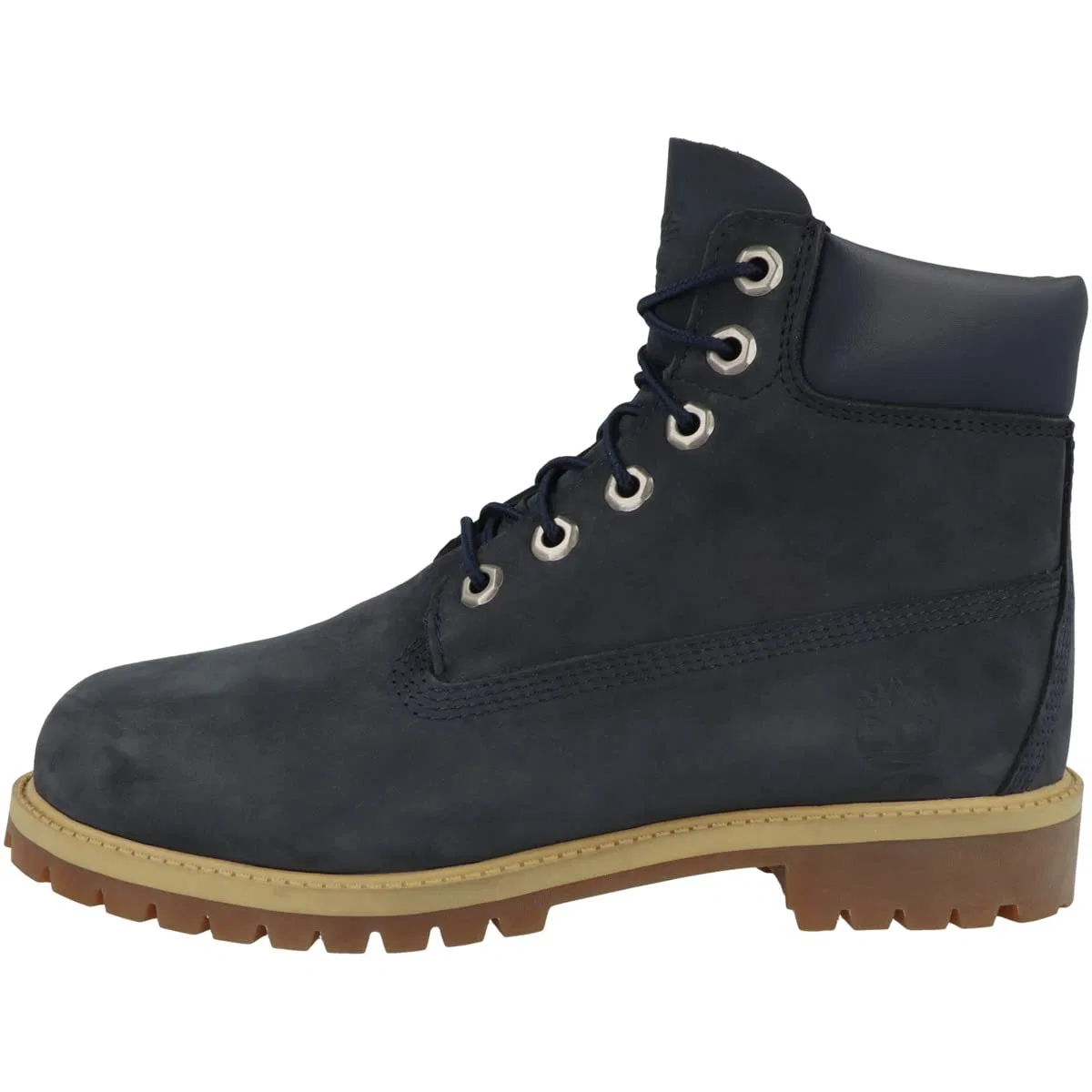 Детские ботинки для мальчиков кожаные 6 in Premium Waterproof Timberland, Blue Medium Blue Nubuck P01