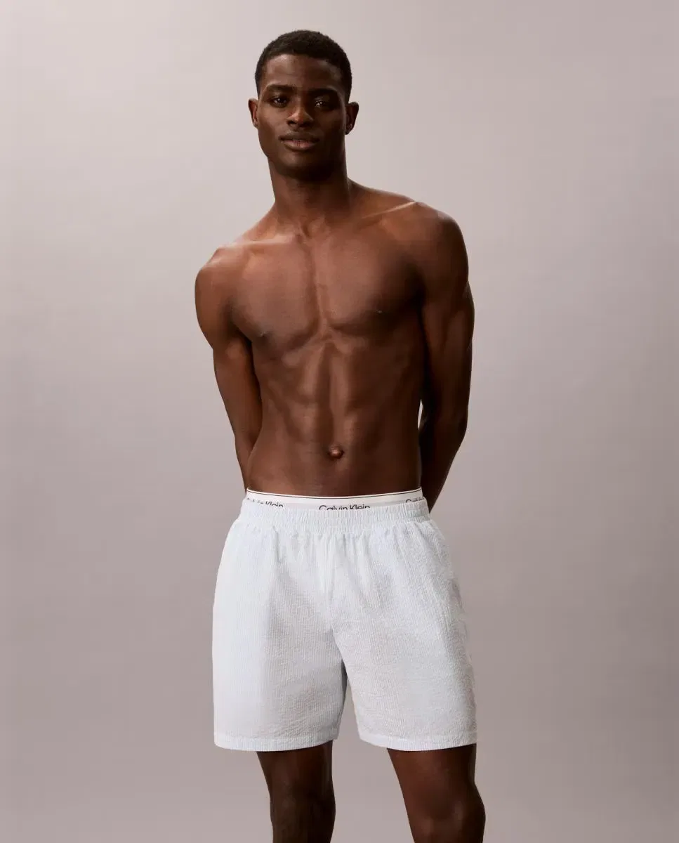 Мужские пижамные шорты с полосатым принтом Calvin Klein, Light Blue