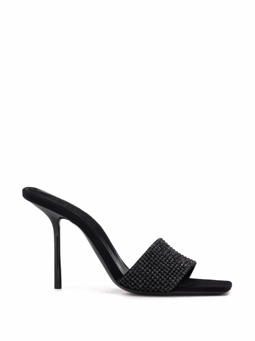 

Кожаные мюли со стразами Saint Laurent