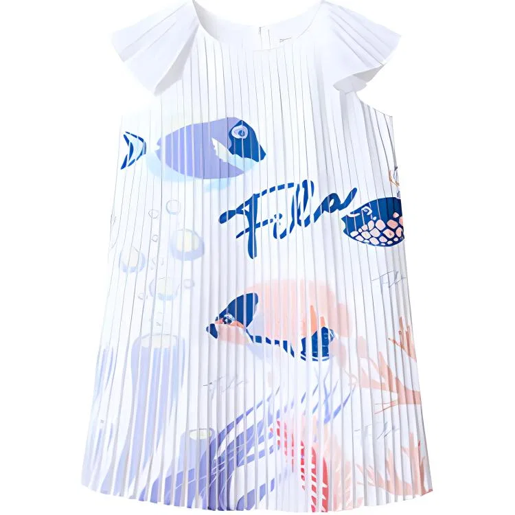 Детское платье для девочек с принтом FILA KIDS, White All Over Print