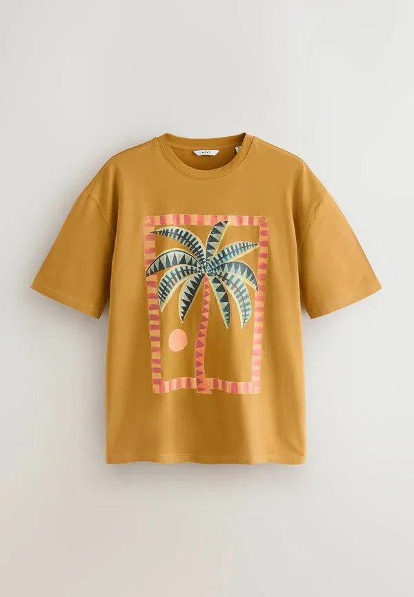 Комплект пижамы из 2 предметов с коротким рукавом, хлопок, Regular fit - graphic sleeve set 2 pack, Next, Зеленый, Оранжевый — фото 2