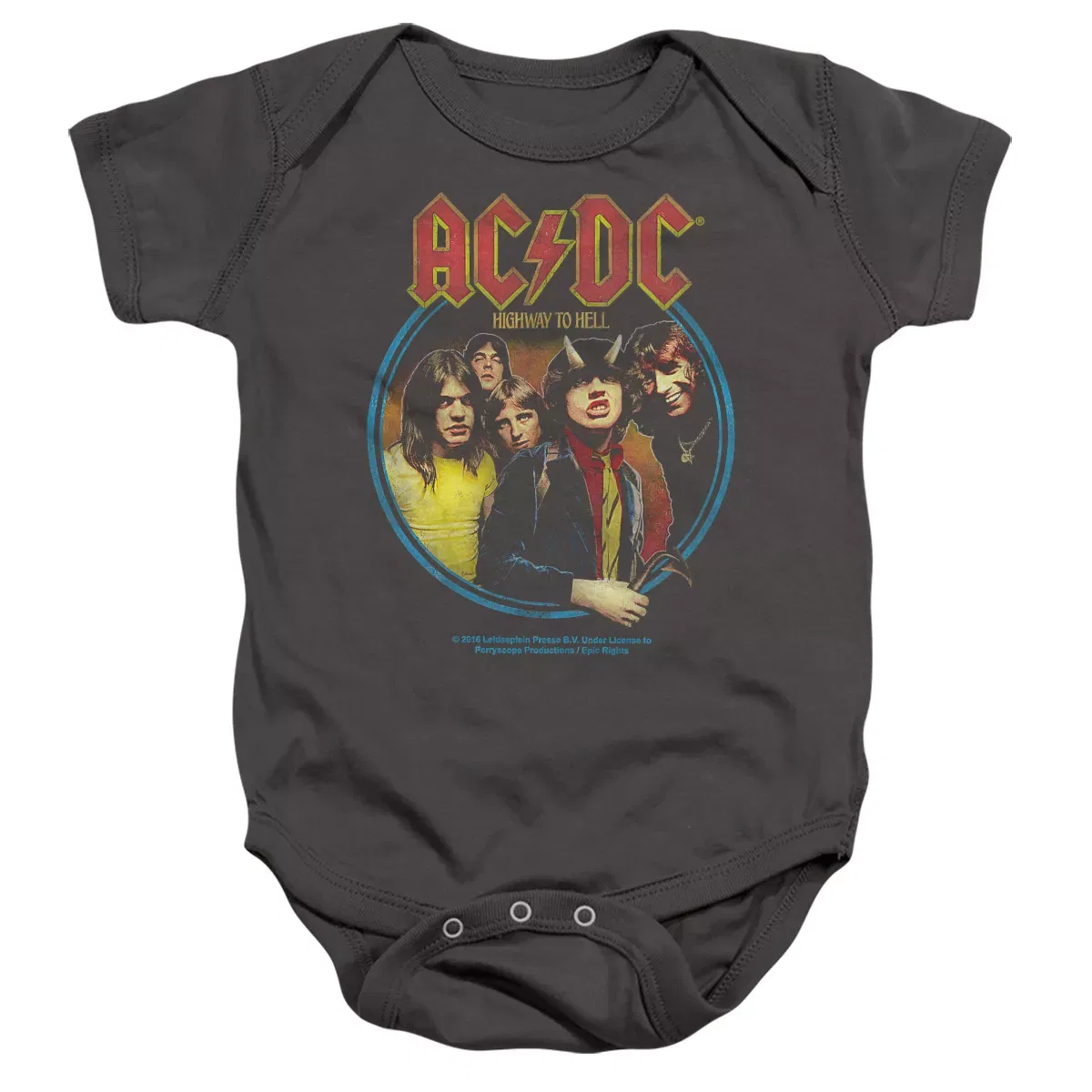 Детское боди с коротким рукавом ACDC Highway To Hell AC/DC, Charcoal