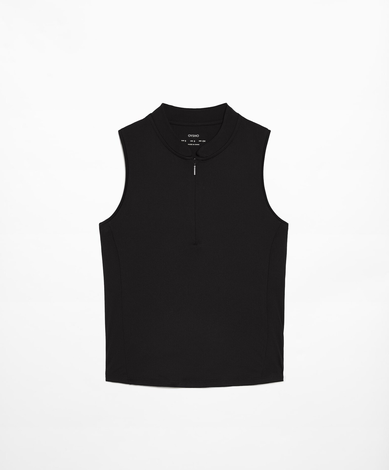 

Майка Oysho Sleeveless zip, черный