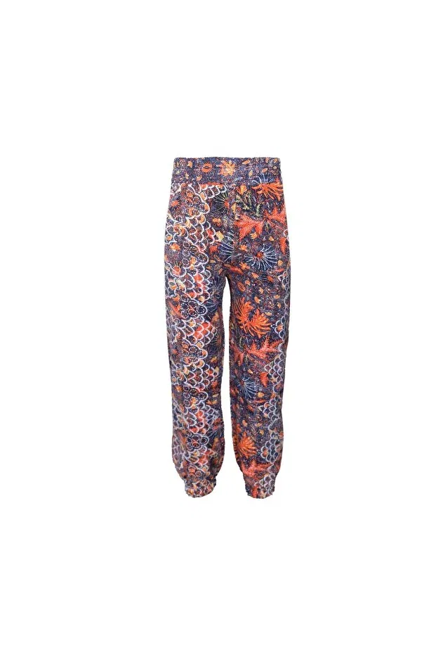 Детские спортивные штаны для девочек с принтом Orange leaf girls' patterned pocket sweatpants Lovetti, Patterned — фото 2