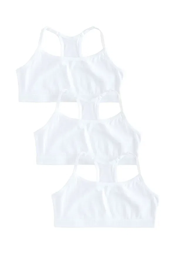Комплект из 3 топов с открытой спиной, хлопок, Regular fit, Next, белый
