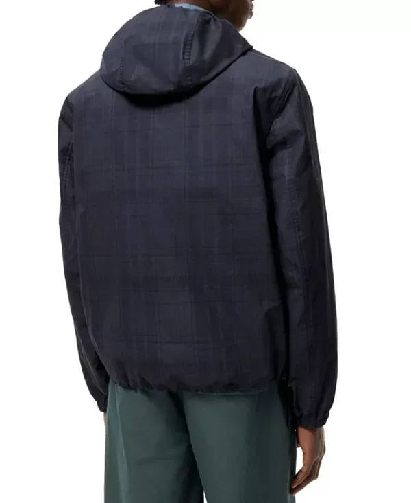 Мужская куртка с капюшоном из хлопка Check Cotton Newport Hooded Jacket Burberry, Peacock Blue — фото 2