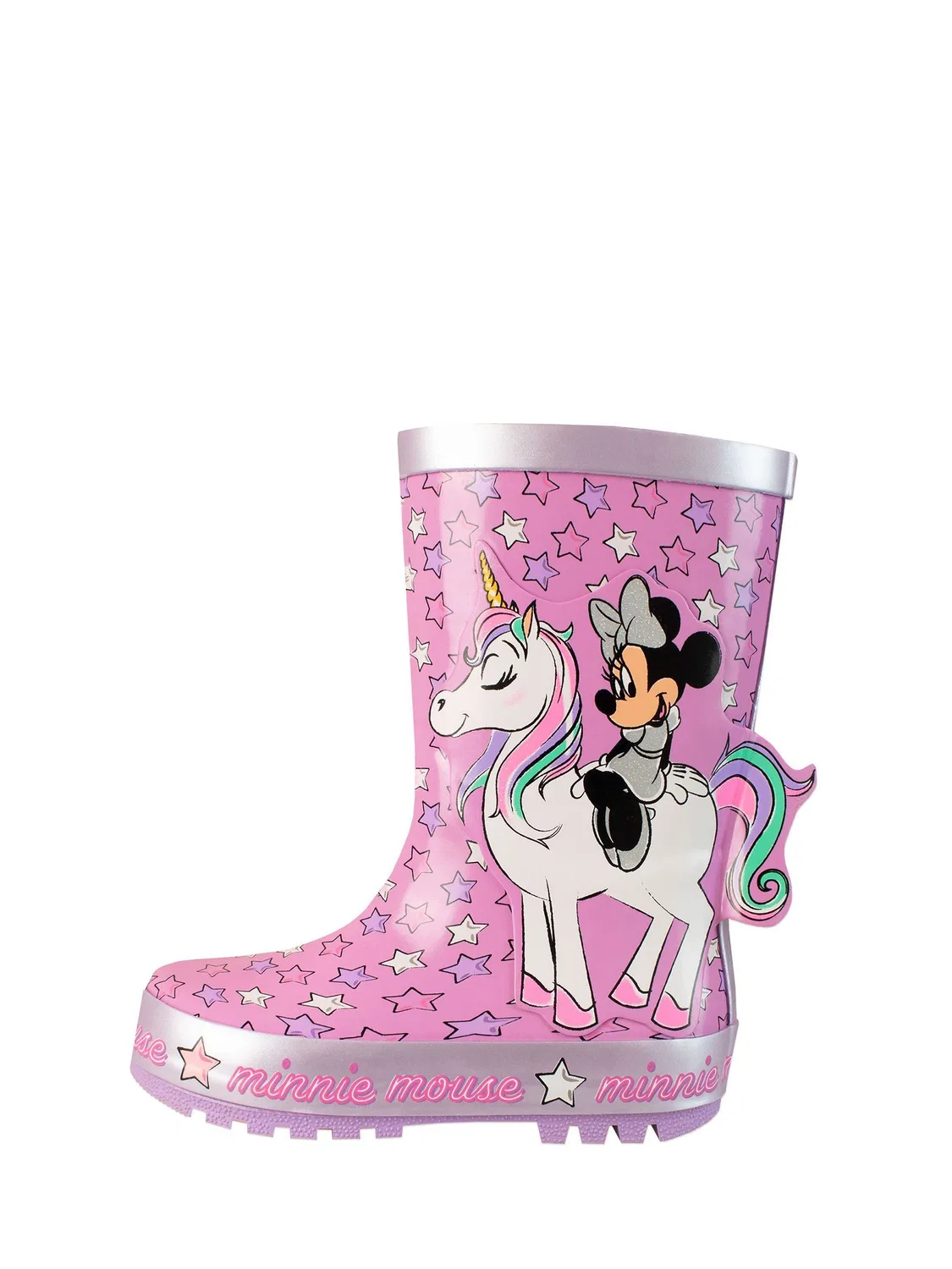 Резиновые сапоги Minnie Mouse с принтом единорога Character, розовый — фото 2