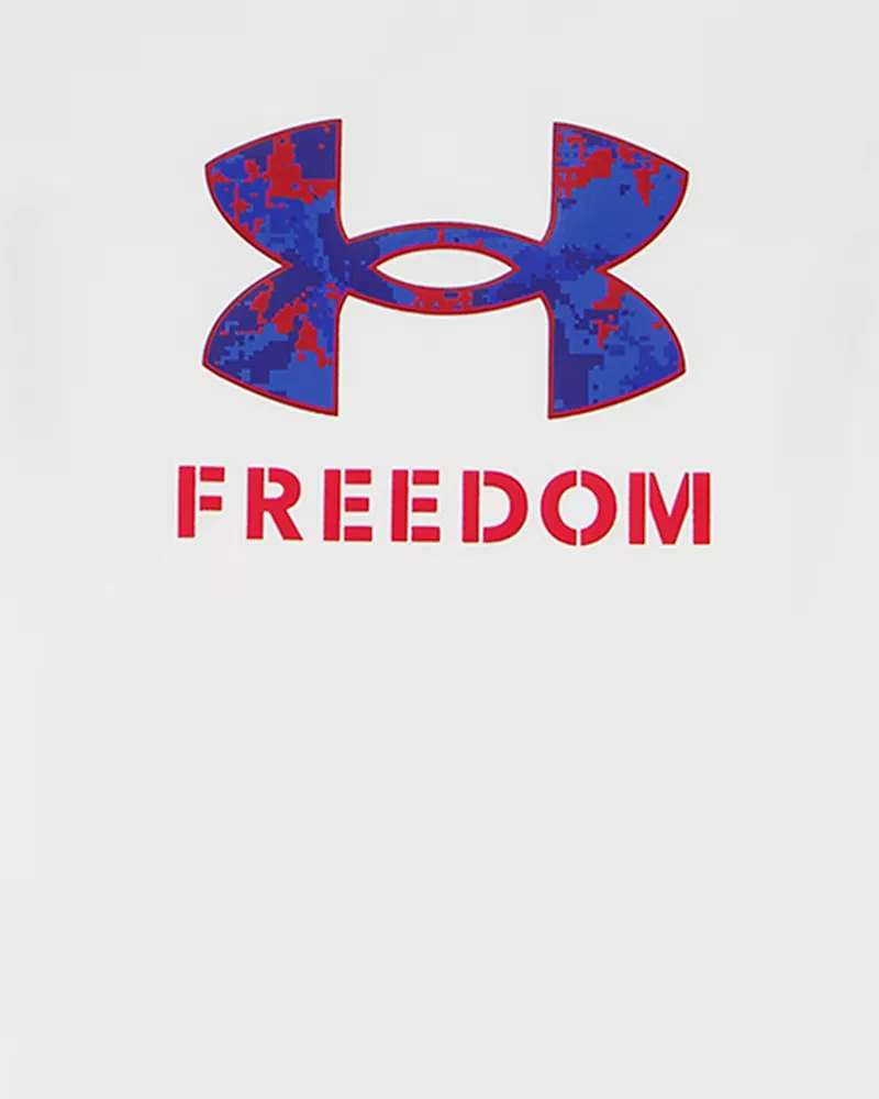 Купальный комплект для мальчика с UPF 50+, футболка и плавки, UA Freedom UnderArmour, White — фото 2