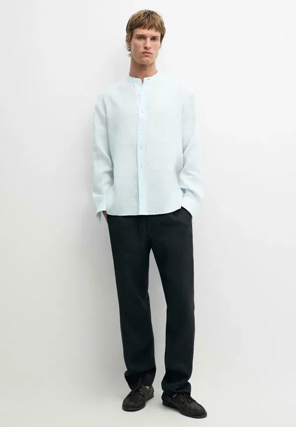 Рубашка из льна Shirt Massimo Dutti, light blue, светло-голубой — фото 2