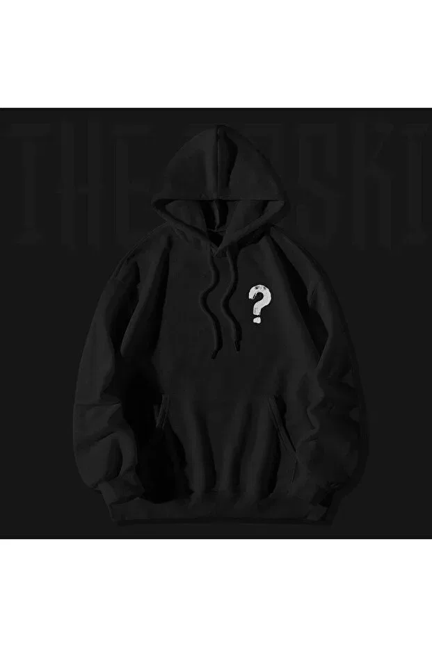Детское худи для девочек с принтом Question Mark The Baski, Black