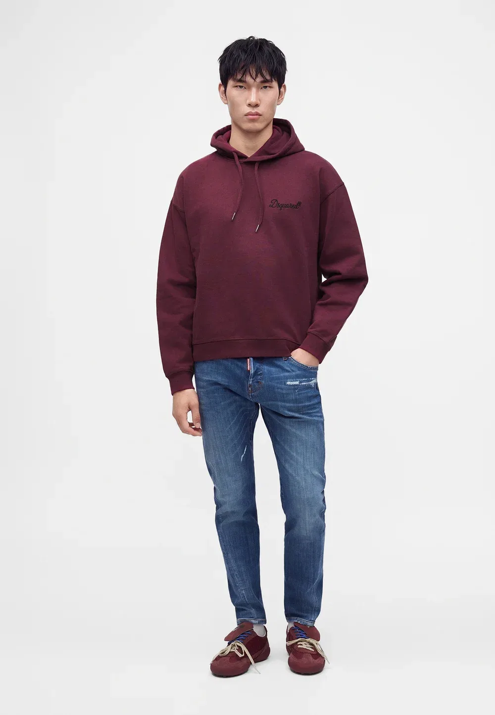 Толстовка Signature Relax Fit - худи Dsquared2, Plum — фото 2