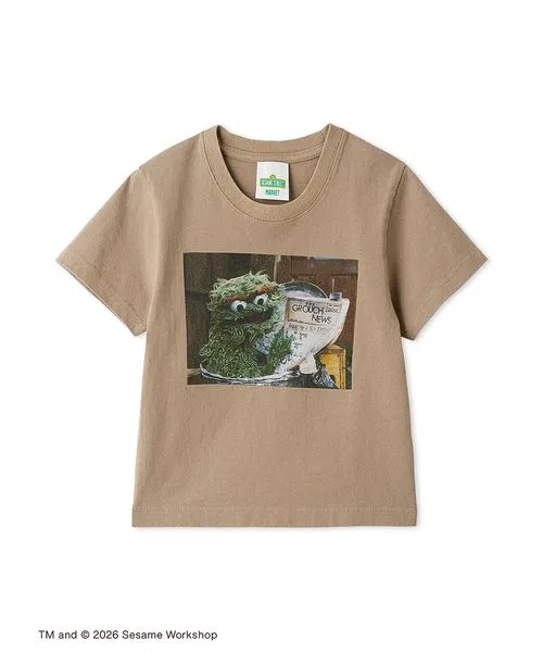 Детская футболка с принтом Vintage Photo Sesame Street, Khaki