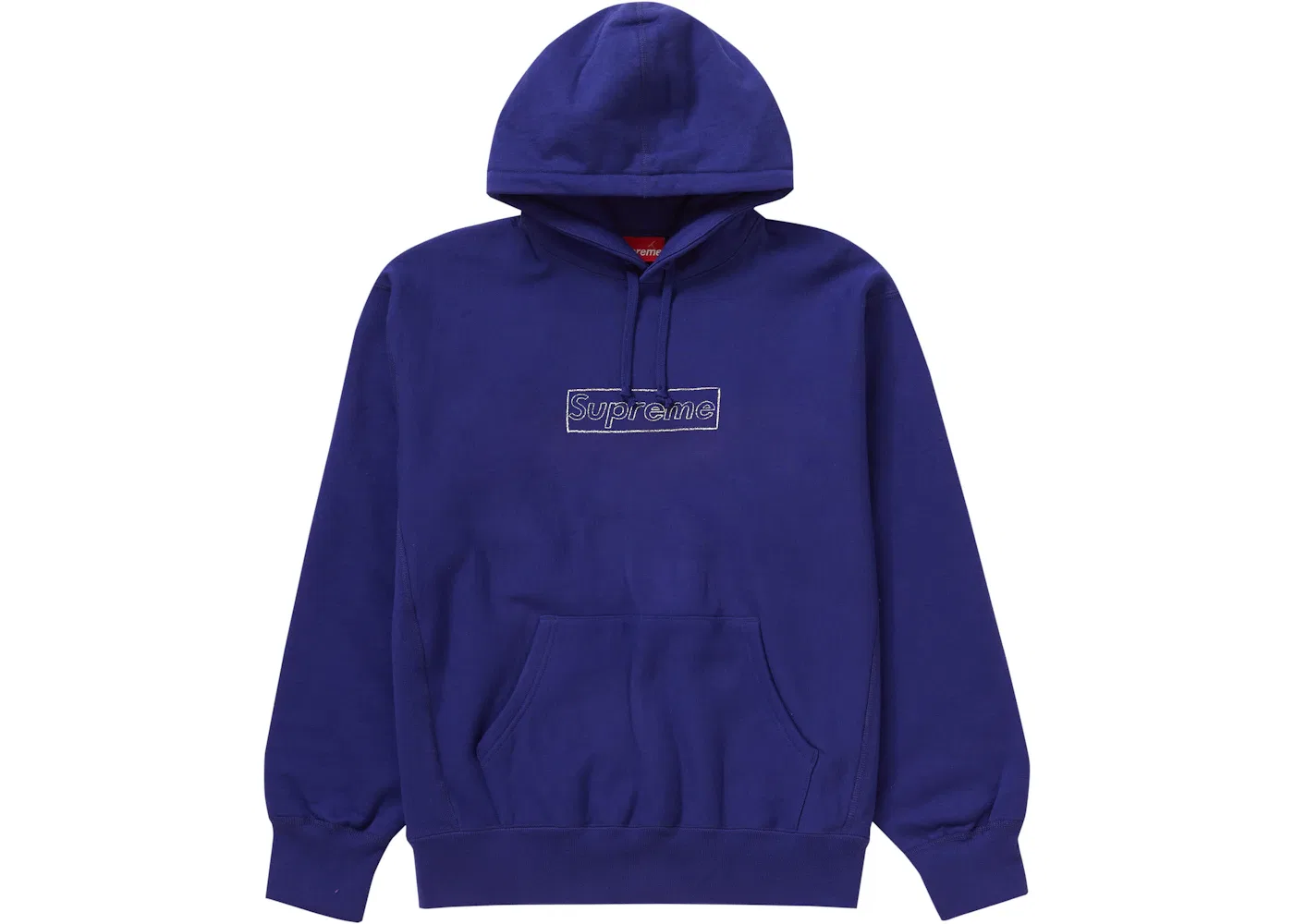Мужская худи Supreme, KAWS Chalk Logo, Washed Navy