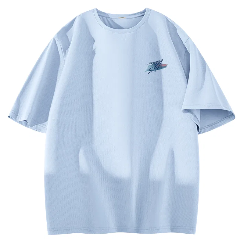 Детская футболка из шелка с принтом Paper Wings Chasing The Wind Chest Logo MINISO, Ice Silk Quick Dry Sun Protection Dark Gray — фото 3