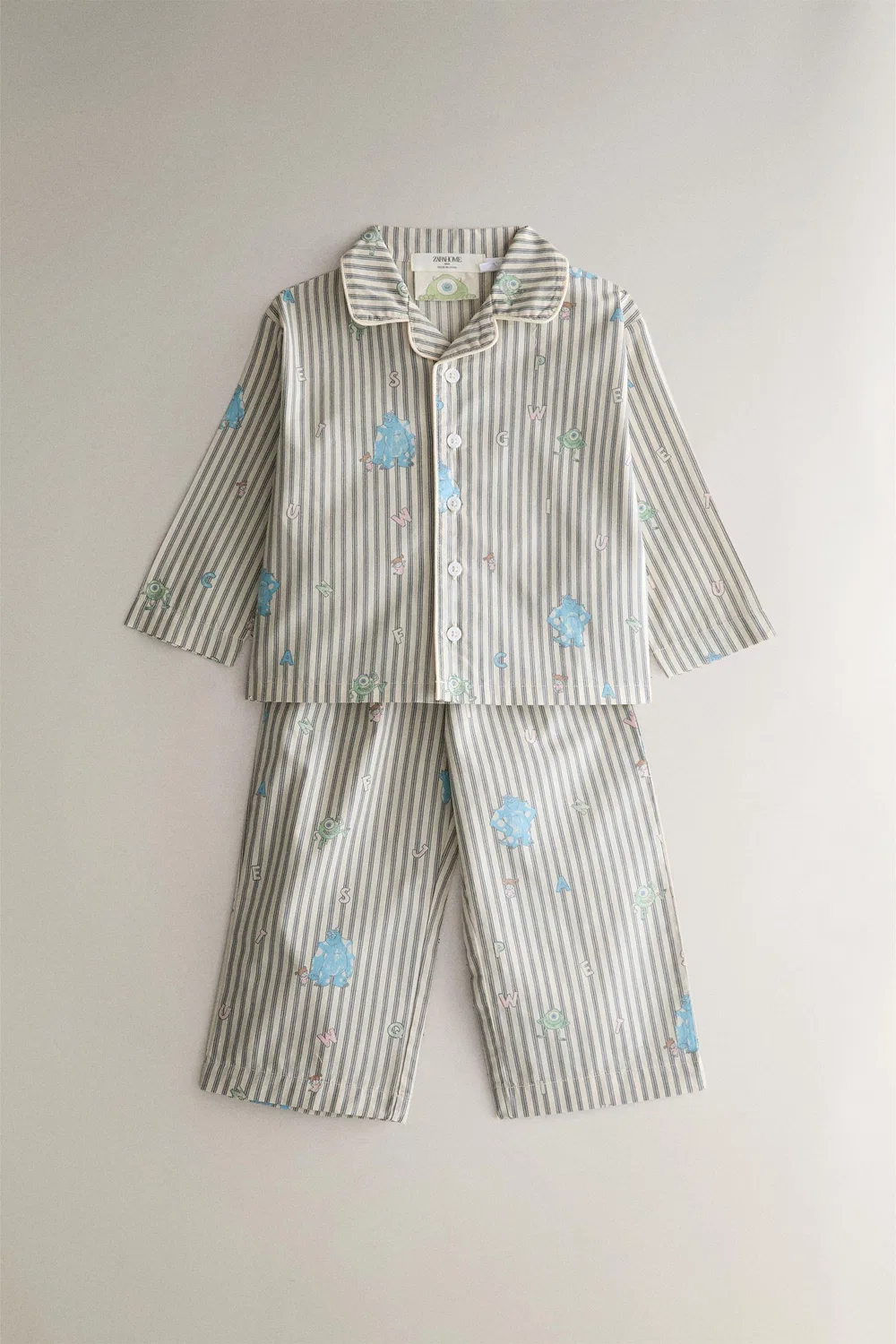 Детская пижама KIDS' MONSTERS, INC.DISNEY/PIXAR POPLIN ZARA, Grey/Natural