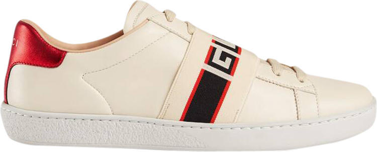 Кроссовки Gucci Wmns Ace Stripe Ivory, кремовый - фото