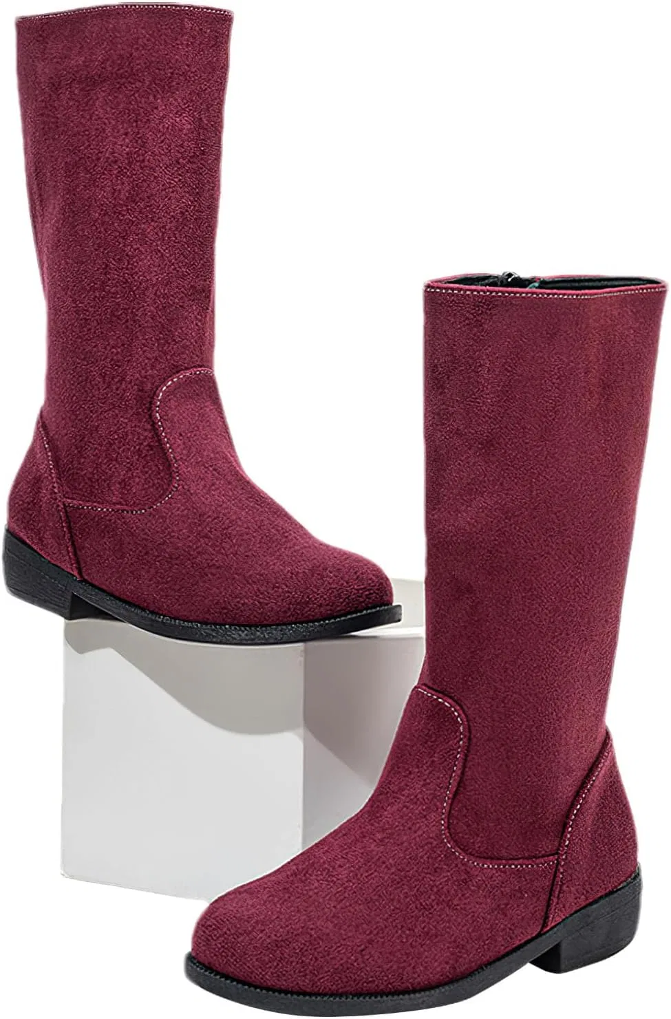 Детские зимние сапоги для девочек с боковой молнией rismart, Wine Red — фото 2