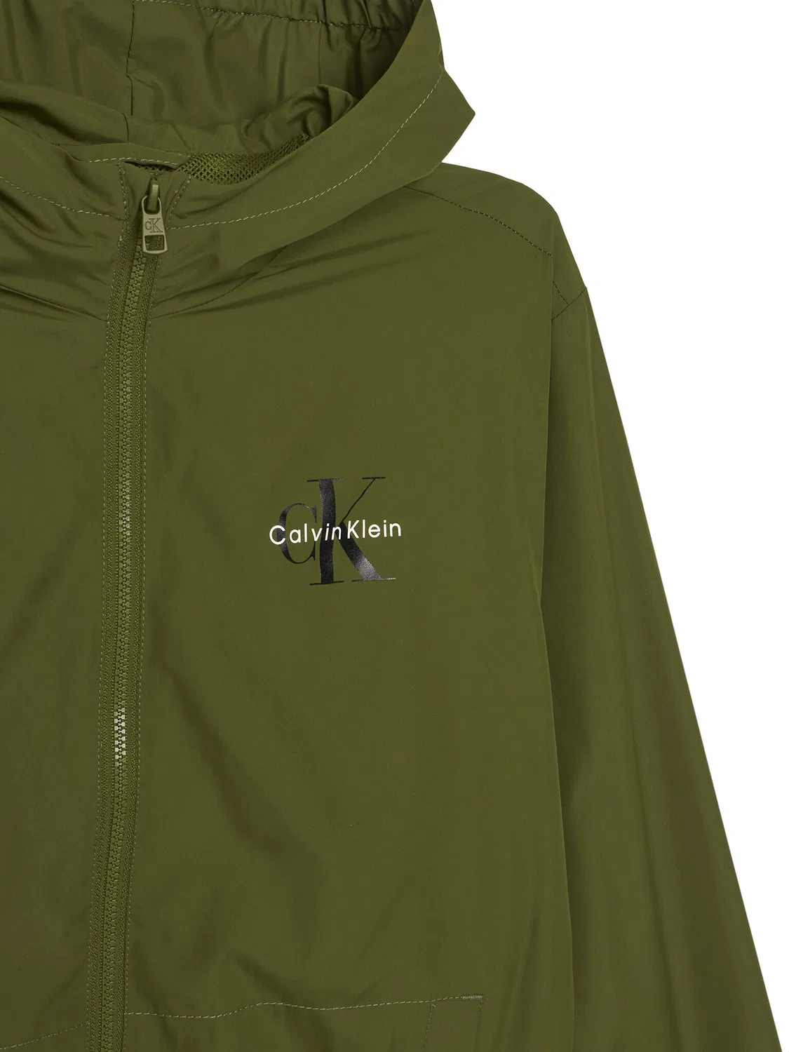 Демисезонная куртка стандартного кроя для мальчика Monologo Essential Calvin Klein Jeans, зеленый — фото 3