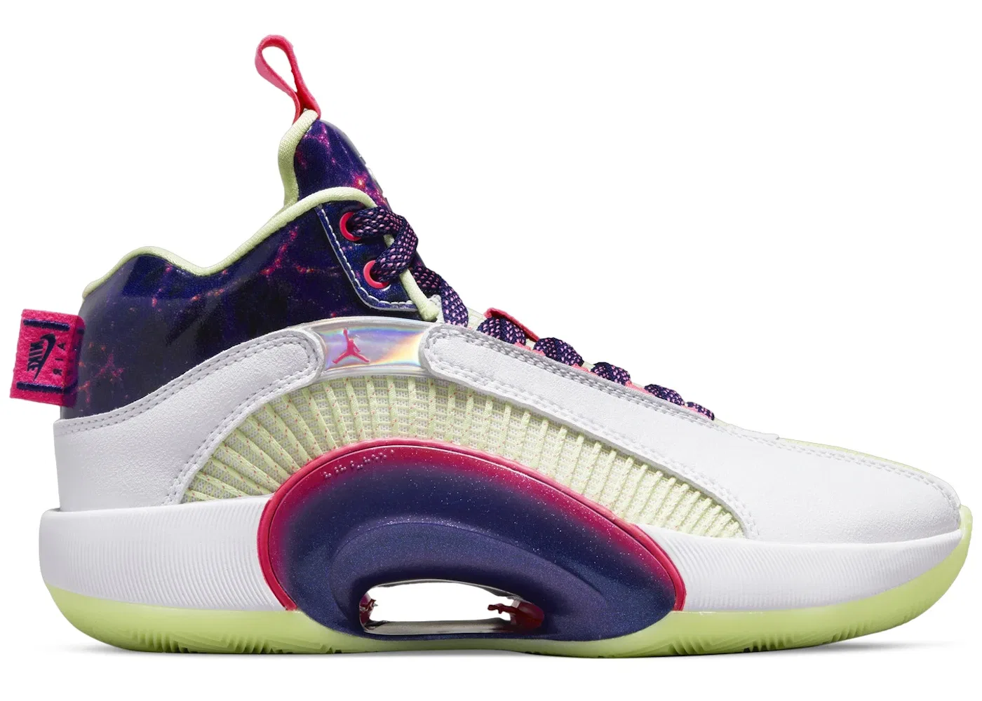 Детские кроссовки для мальчиков с высокой поддержкой Jordan XXXV Jordan, White/Deep Royal Blue/Pink Blast/Multi-Color