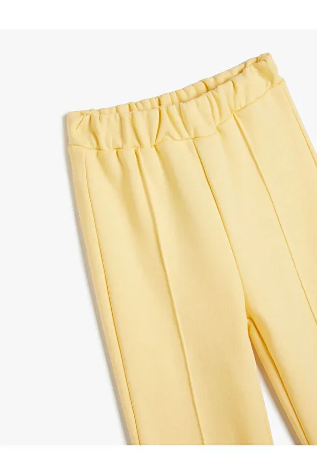Детские спортивные штаны для девочек с карманами Basic Koton, Yellow — фото 3