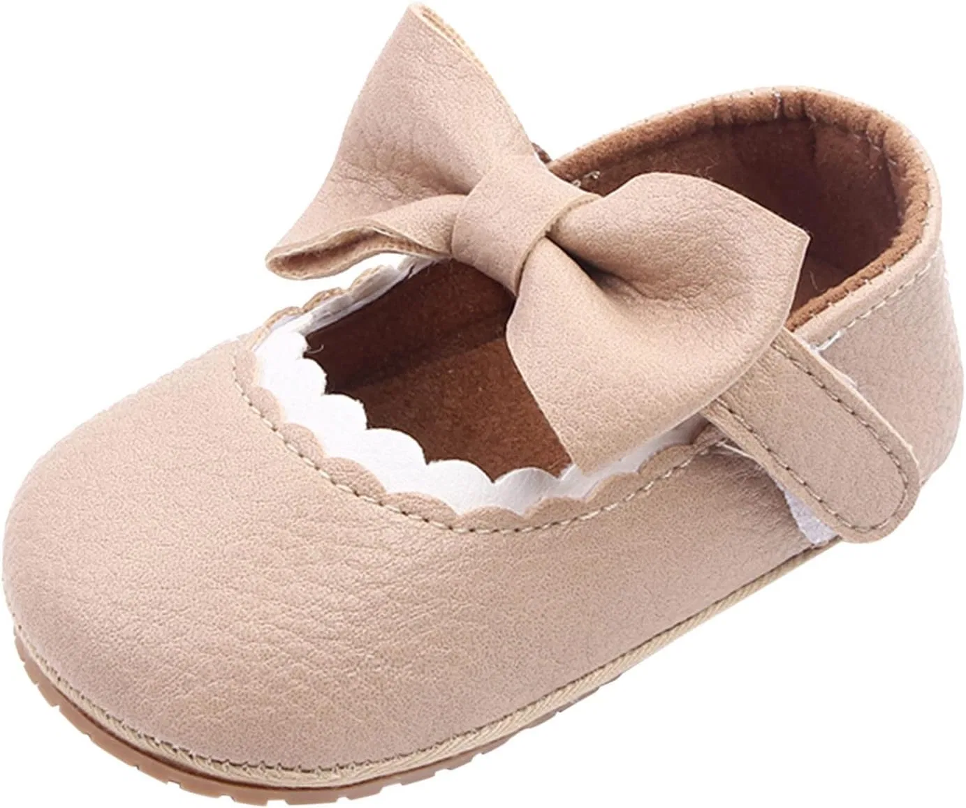 Детские туфли Мэри Джейн для девочек с бантом Princess Bowknot, Beige