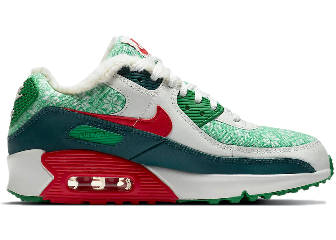 Детские кроссовки lifestyle Nike Air Max 90 SE, White/Dark Atomic Teal/Lucky Green/University Red