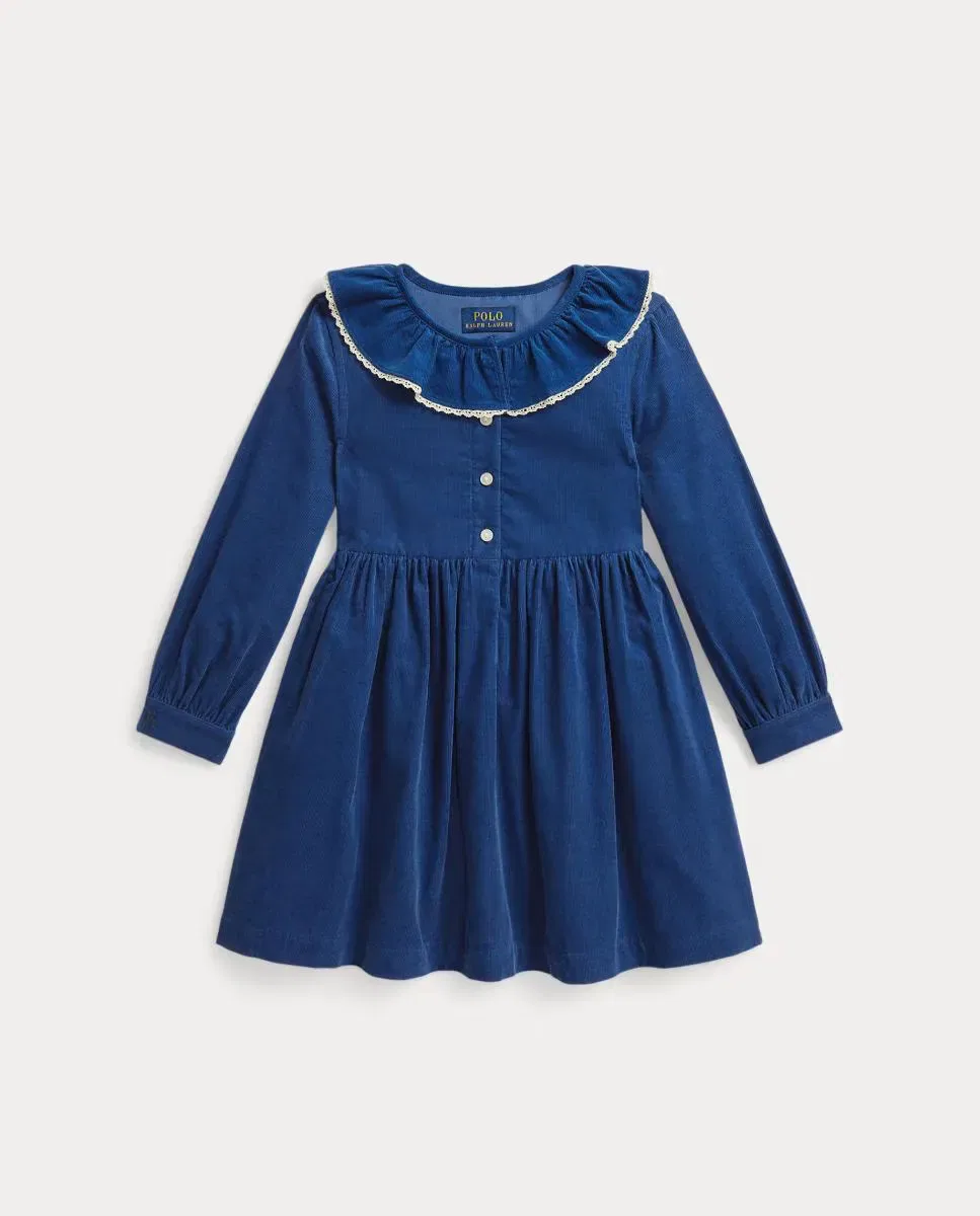 Детское платье для девочек с длинным рукавом Polo Ralph Lauren, Azul Índigo