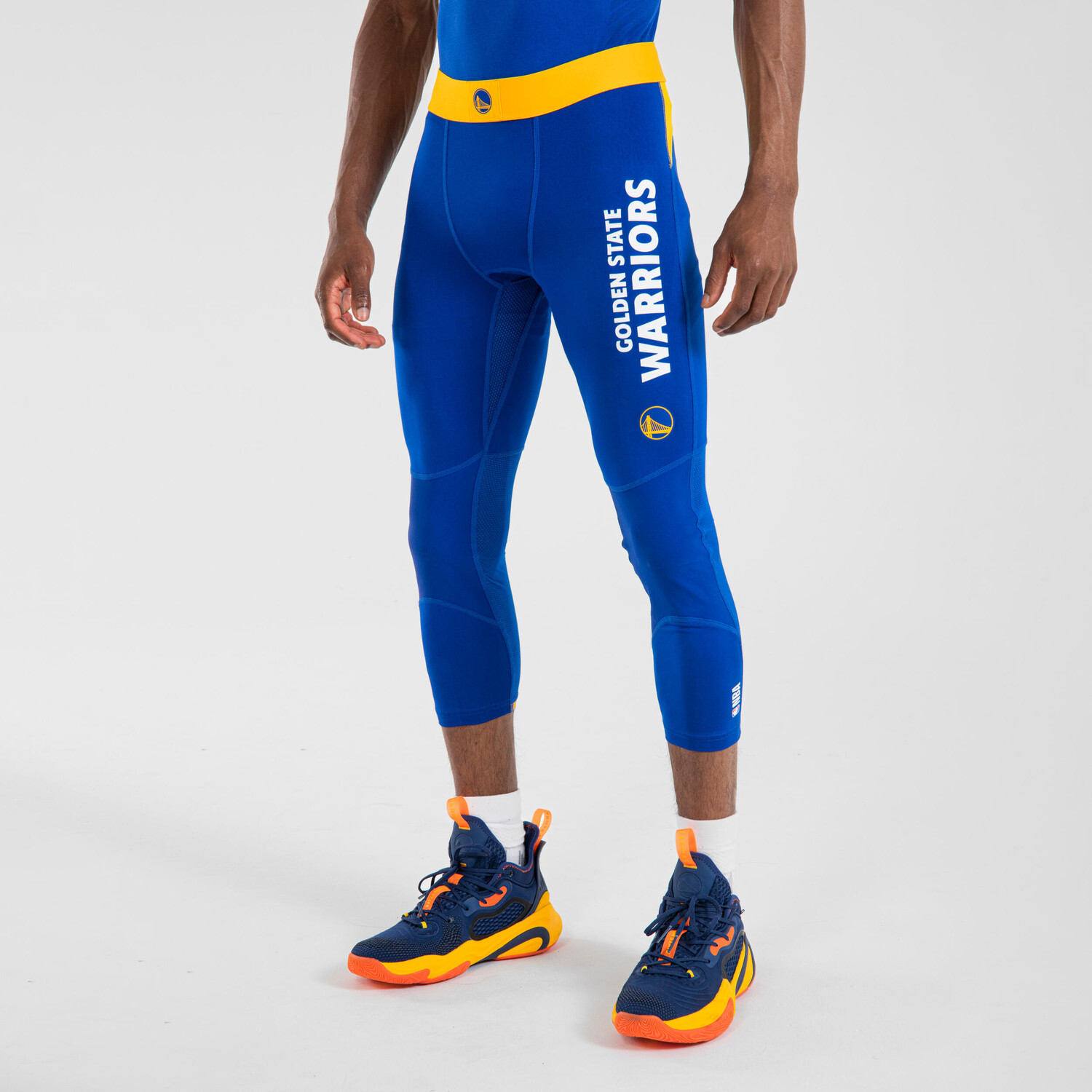 

Баскетбольные тайтсы 3/4 500 NBA Golden State Warriors женские/мужские синие TARMAK, морской синий
