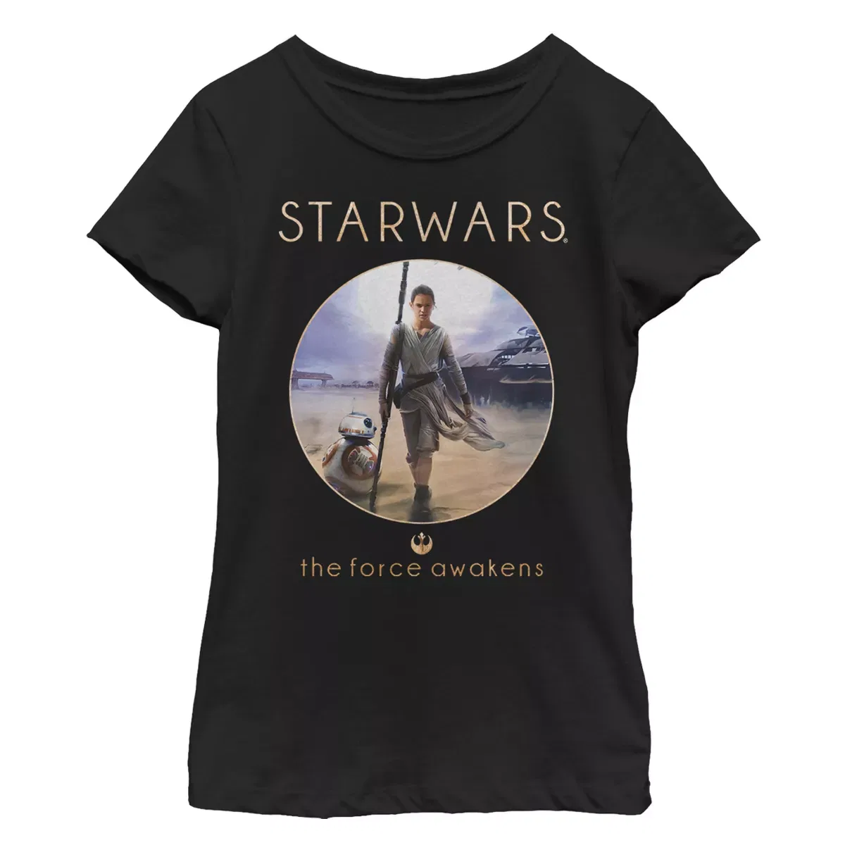 Детская футболка с принтом Star Wars The Force Awakens Rey and BB-8 Adventure, Star Wars, Black