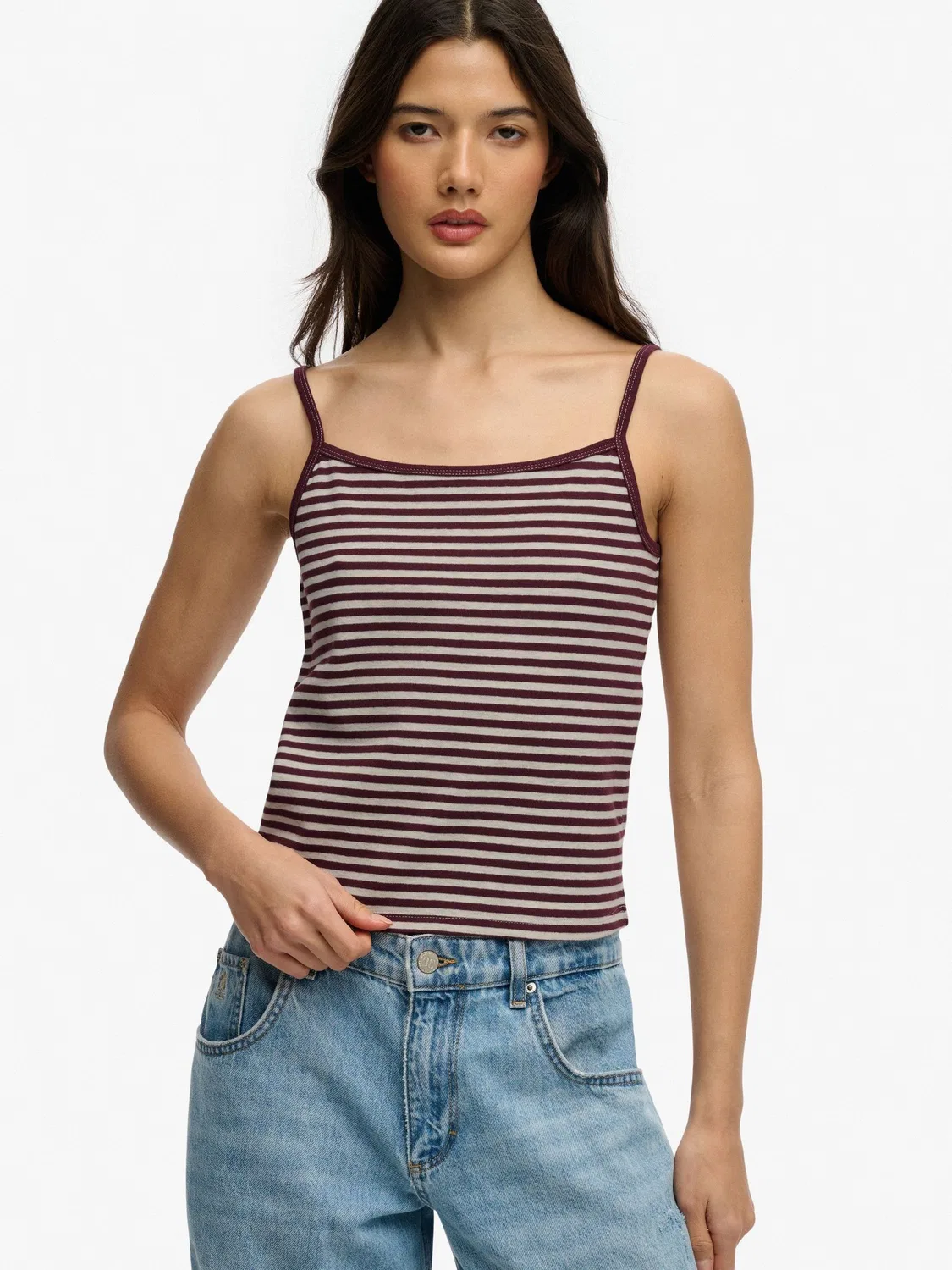 Топ-майка Athletic Essentials Cami Top Superdry, Red Stripe