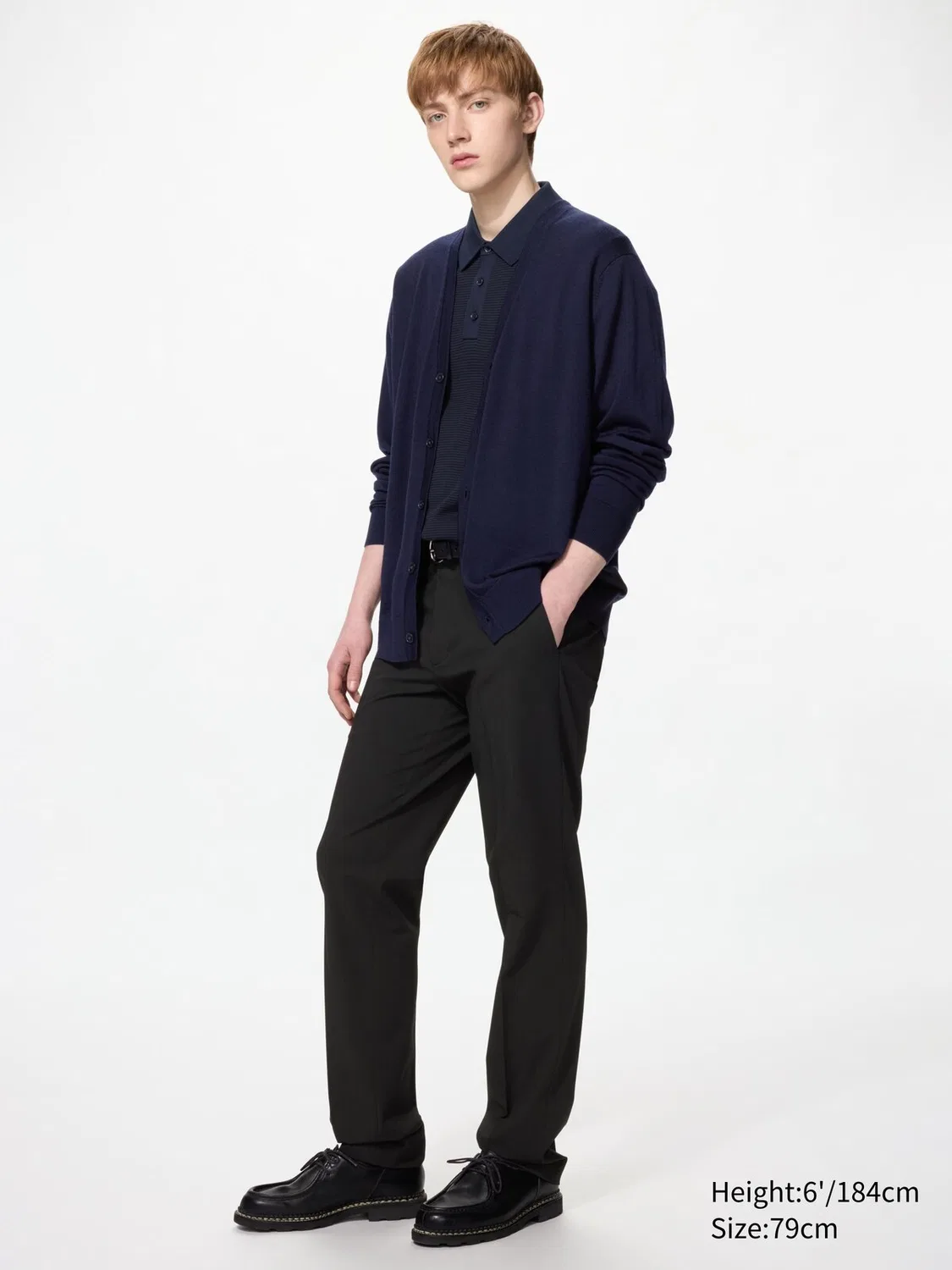 Брюки Uniqlo, умные, двухсторонняя эластичность и удлиненная длина 85 см, черный