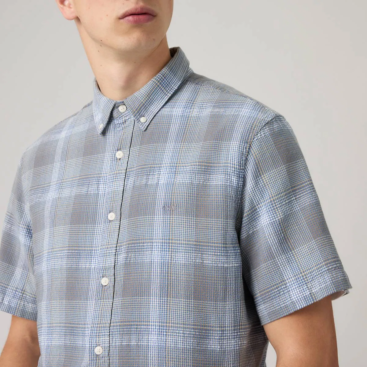 Настоящая рубашка с короткими рукавами на пуговицах Levi's, Bennett Plaid Moonlight Blue - Blue — фото 2