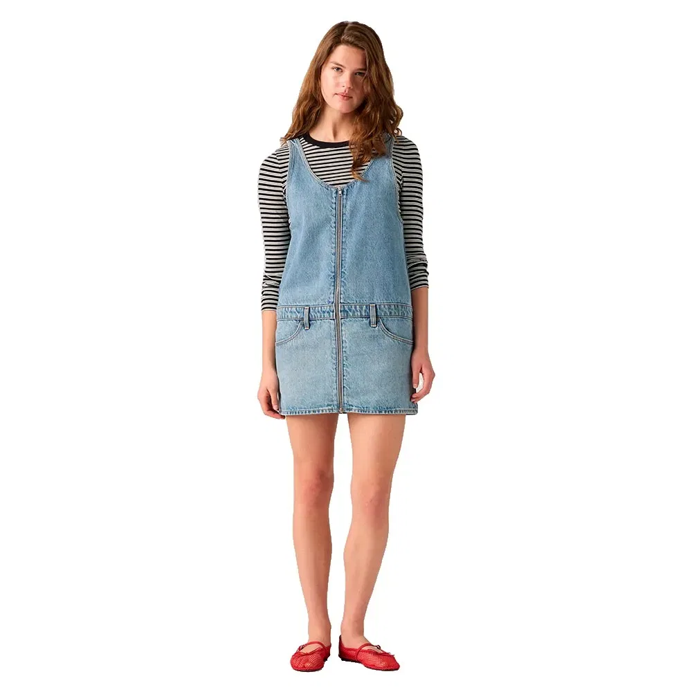 Женское джинсовое платье без рукавов Mini Zip Dress Levi's, Blue