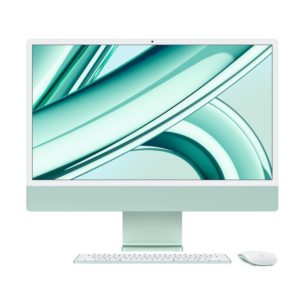 

Моноблок Apple iMac 24'' М3 (2023), 8 CPU/10 GPU, 8ГБ/256 ГБ, Gigabit Ethernet, Green, английская клавиатура