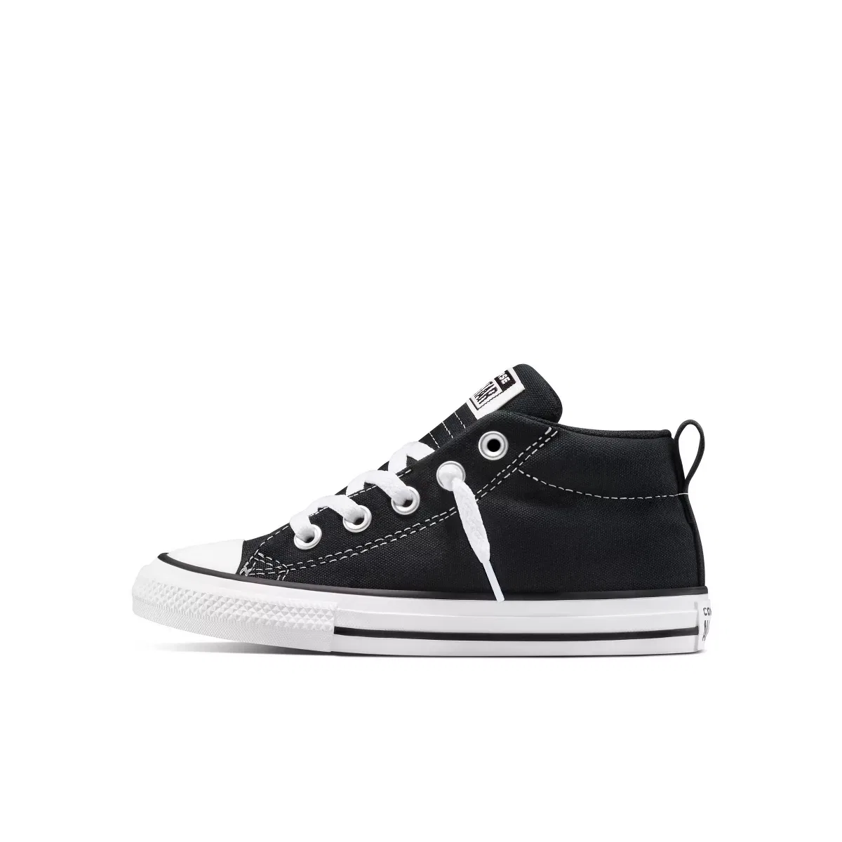 Детские кроссовки для девочек кеды с принтом Converse Kids Street Mid Top KIDS FOOTWEAR, Black — фото 2