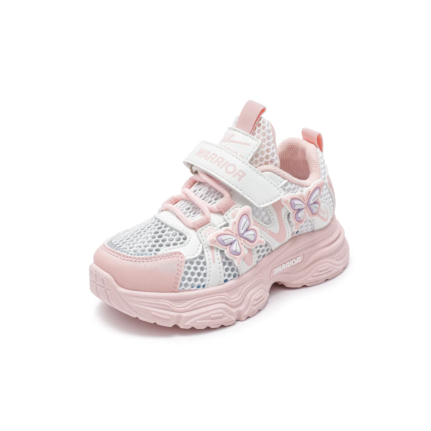 Детские кеды для девочек с вентиляцией White Pink WARRIOR