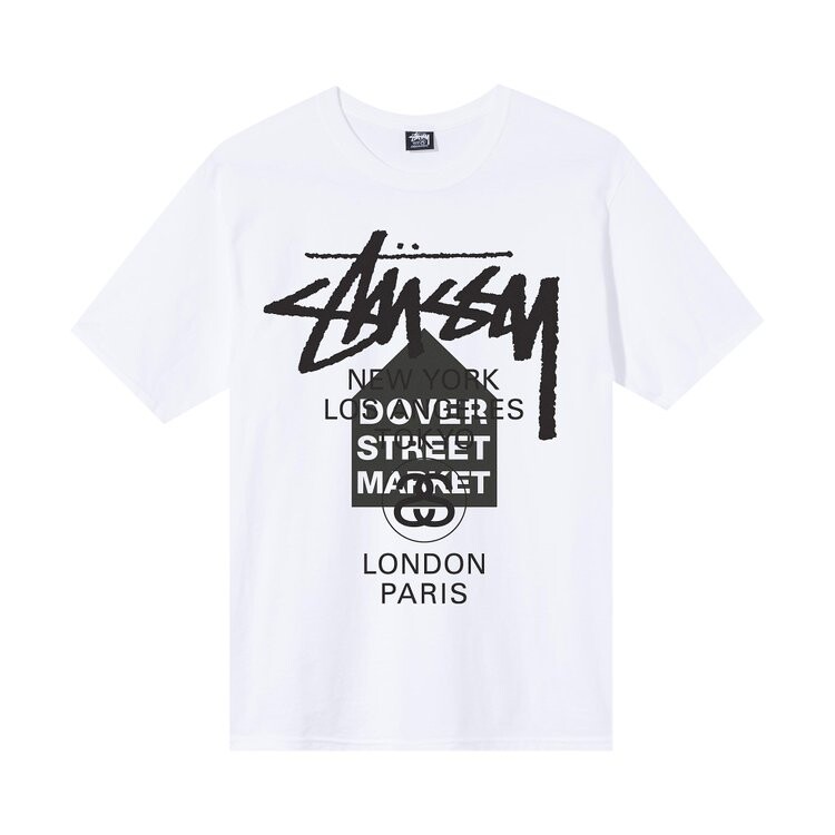 Футболка Stussy x Dover Street Market World Tour Tee 'White', белый — фото 2