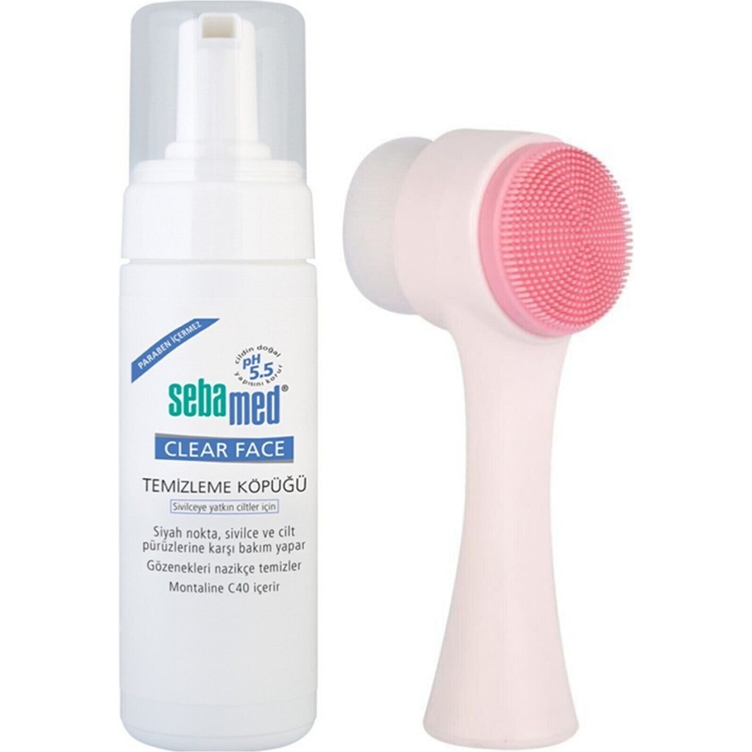 

Очищающий пенка для лица Sebamed Clear Face, 150 мл + Очищающая щеточка Sebamed для лица