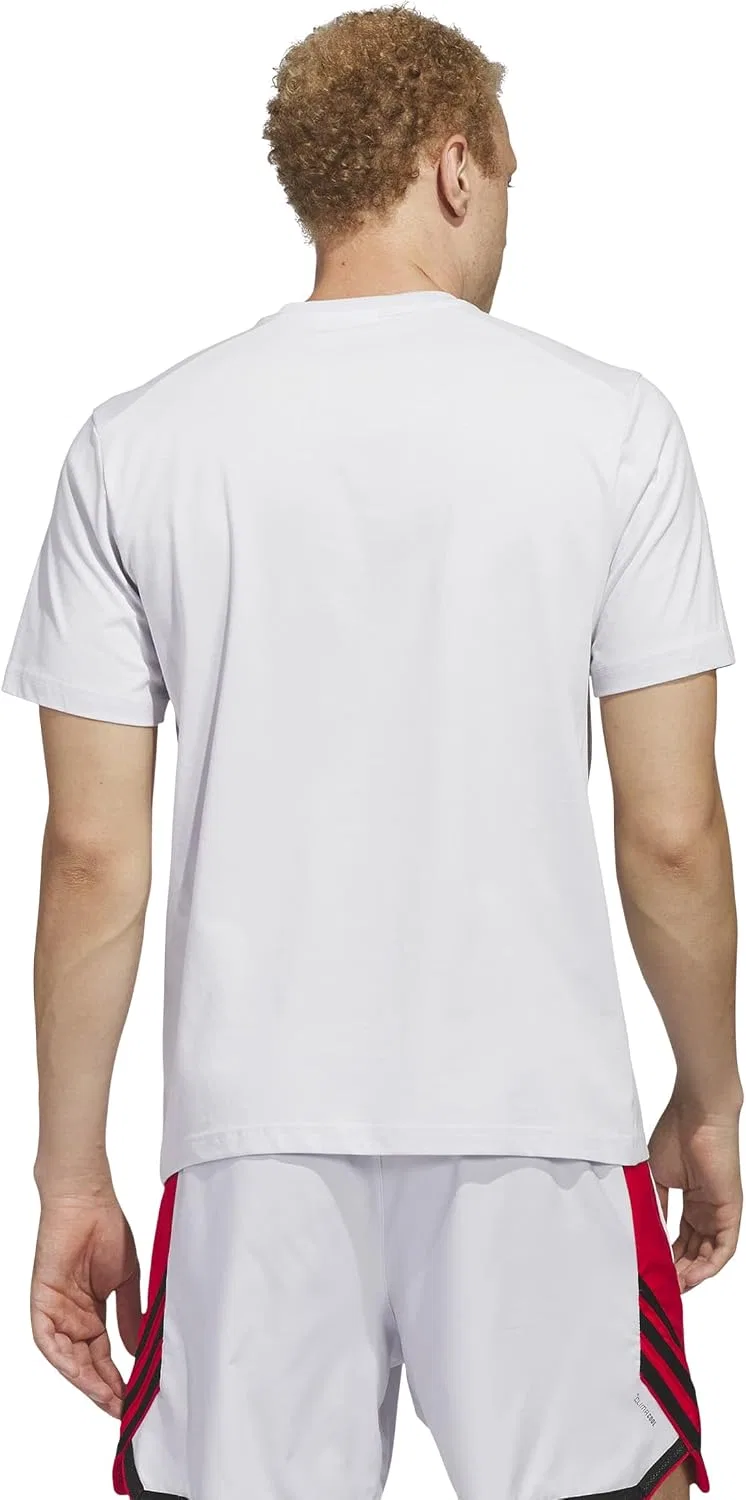 Мужская свободная баскетбольная футболка Basketball Foundation T-shirt adidas, Dash Grey — фото 4
