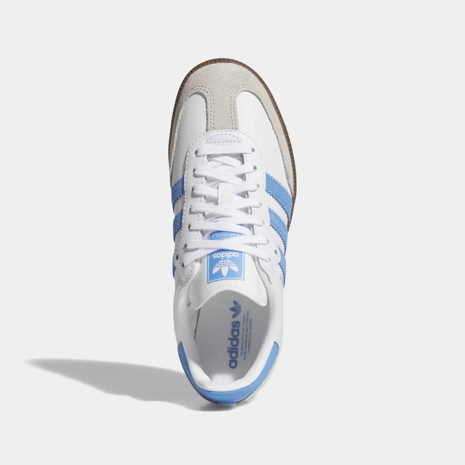 Детские кроссовки с тремя полосками Samba OG Adidas Originals, Cloud White/Blue Fusion — фото 4