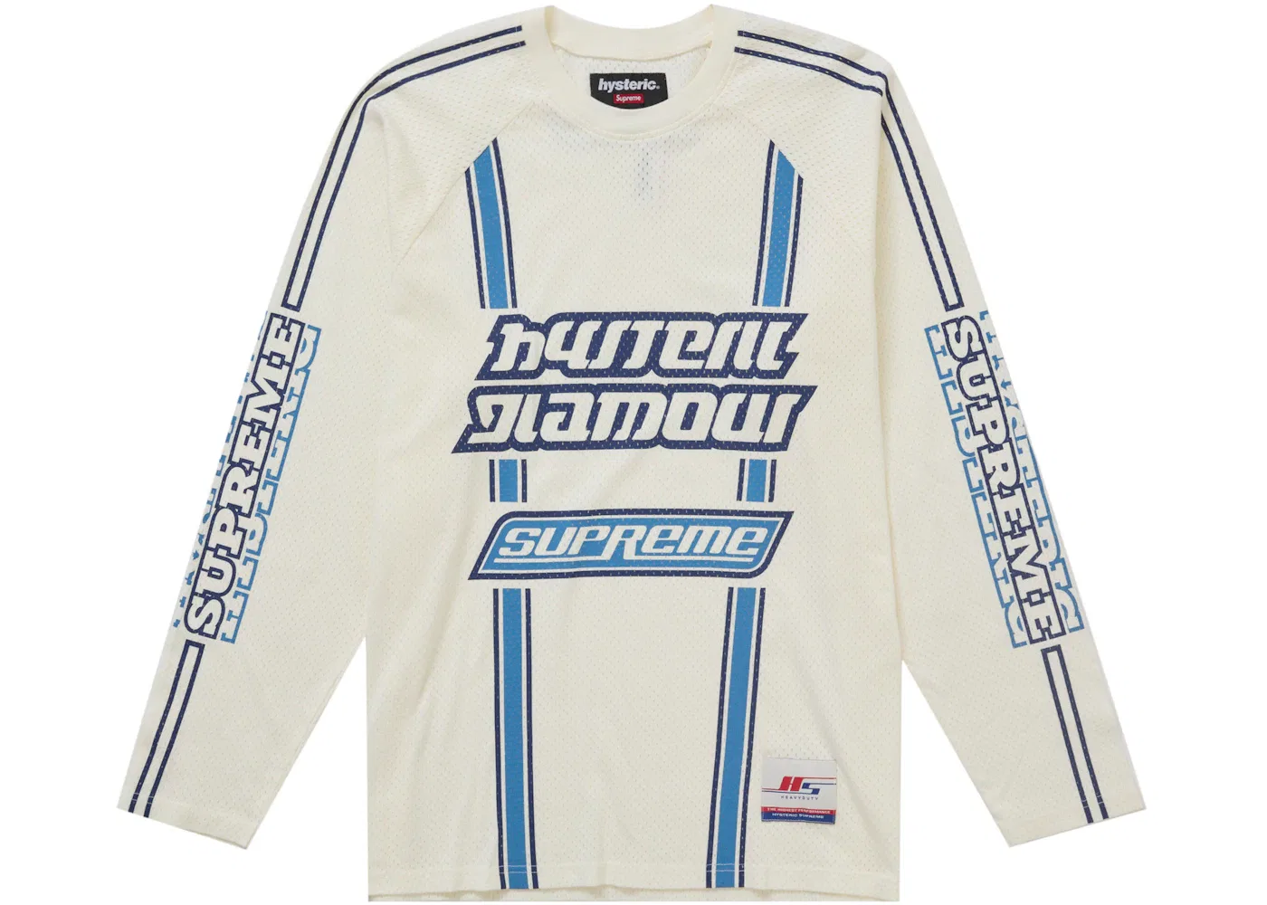 Мужской топ с длинным рукавом из сетки Hysteric Glamour Mesh L/S Supreme, белый