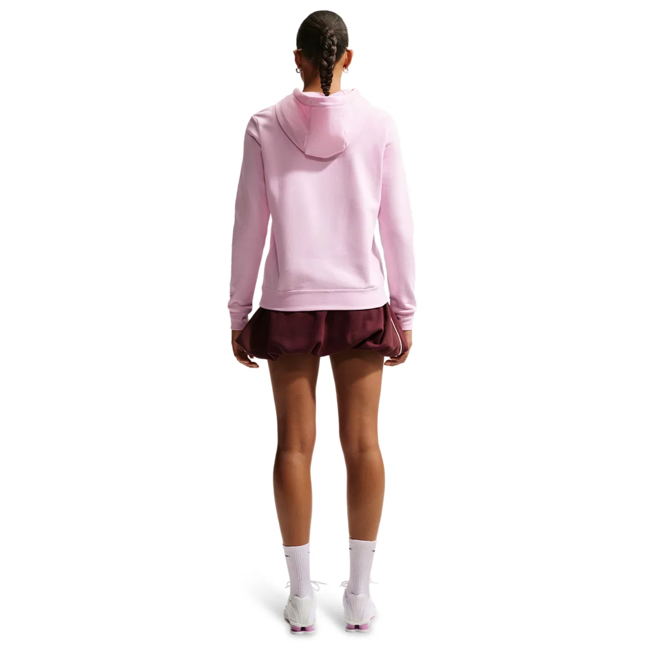 Женская толстовка Club Fleece Nike, цвет Pink Foam/Lt Magenta — фото 4