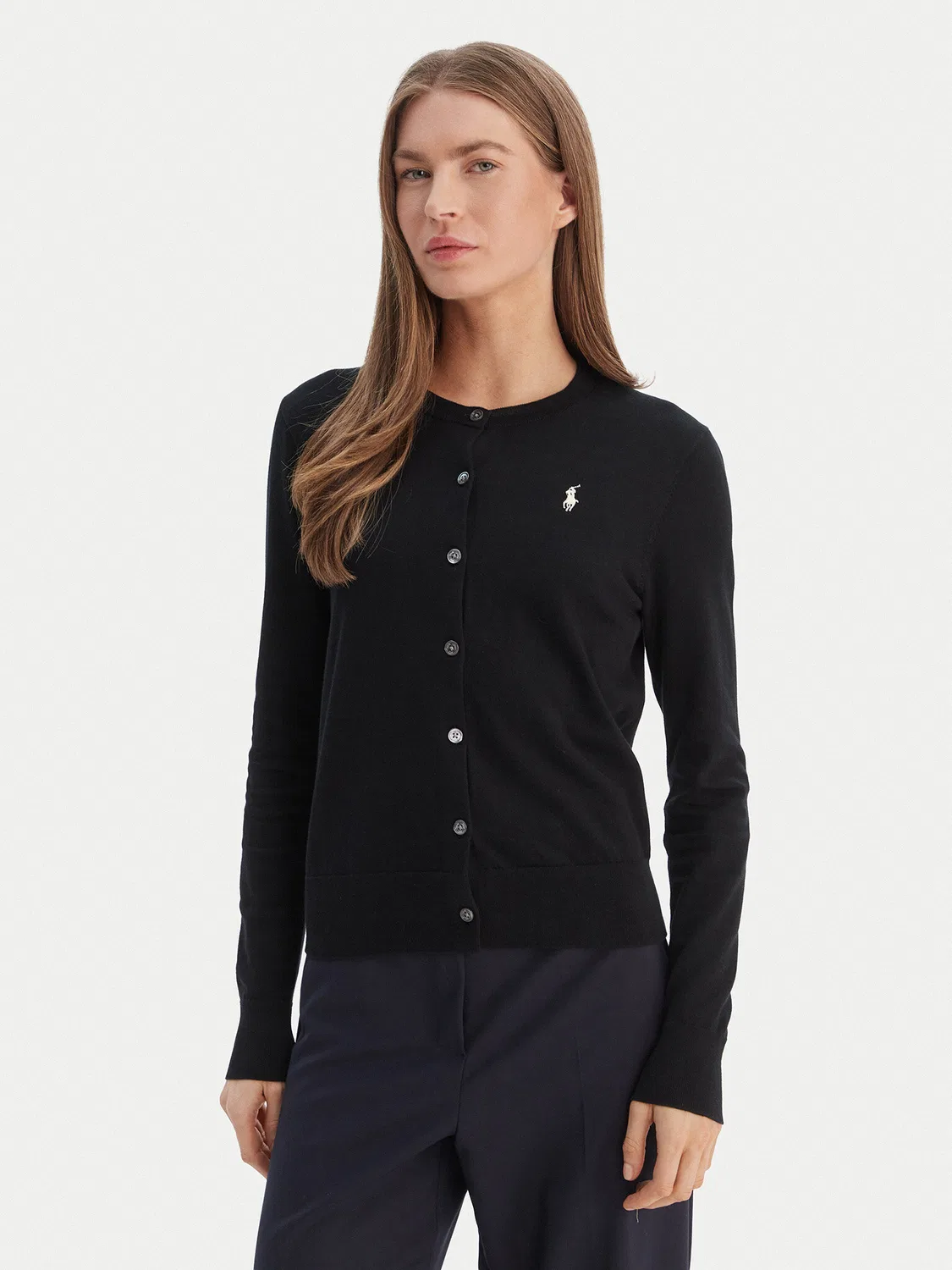 Женский кардиган приталенного кроя Polo Ralph Lauren, черный