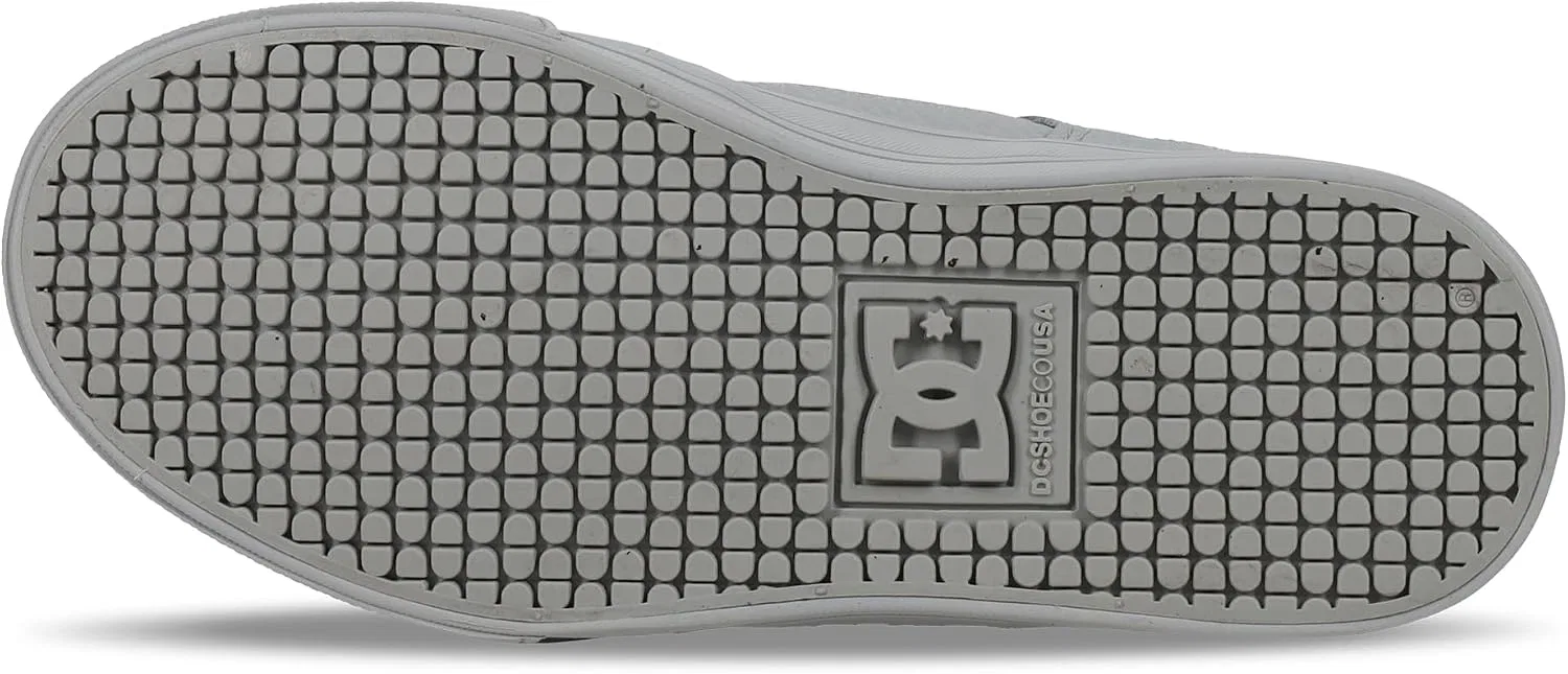 Детские кроссовки для скейтбординга с эластичными шнурками DC SHOES, Grey/Grey/Red — фото 4