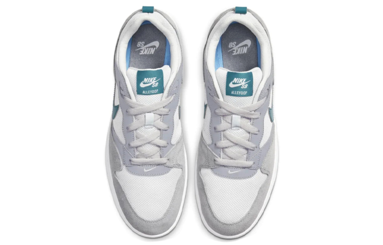 Кроссовки Nike SB Alleyoop Particle, серый/белый/бирюзовый — фото 4