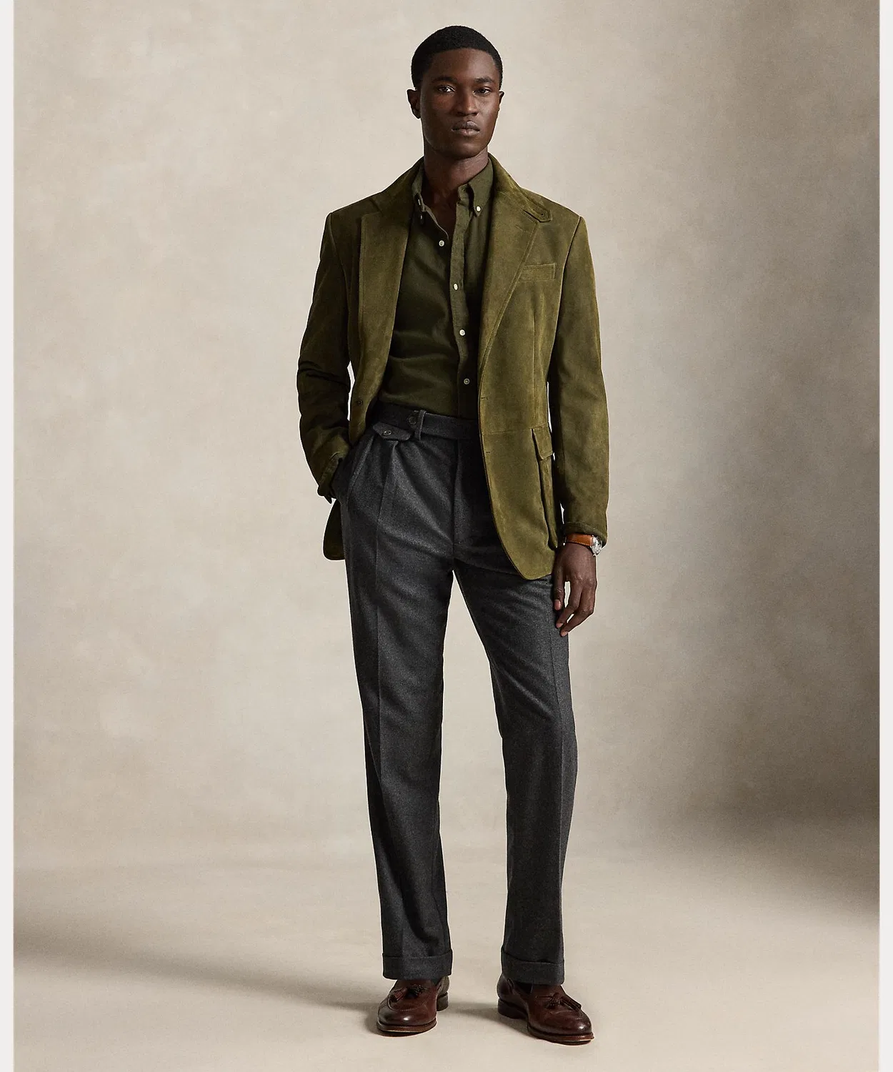 Мужская классическая рубашка из фланели с длинным рукавомPolo Ralph Lauren, Green — фото 3