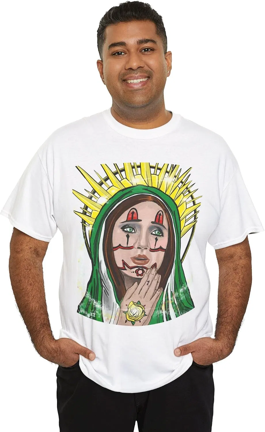Футболка с принтом La Virgen, White — фото 4